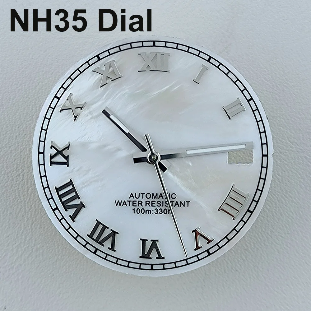 NH35 Dial Roma Watch Dial Custom logo Metal Numbers dial No Luminous dial Fit NH35 NH36 movement watch accessories