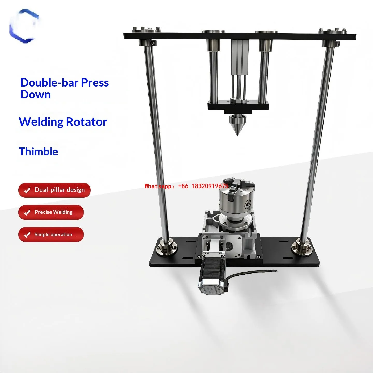 Cyclmotion Welding fixture rotary axis positioner with dual-rod downward-pressing rotating mechanism
