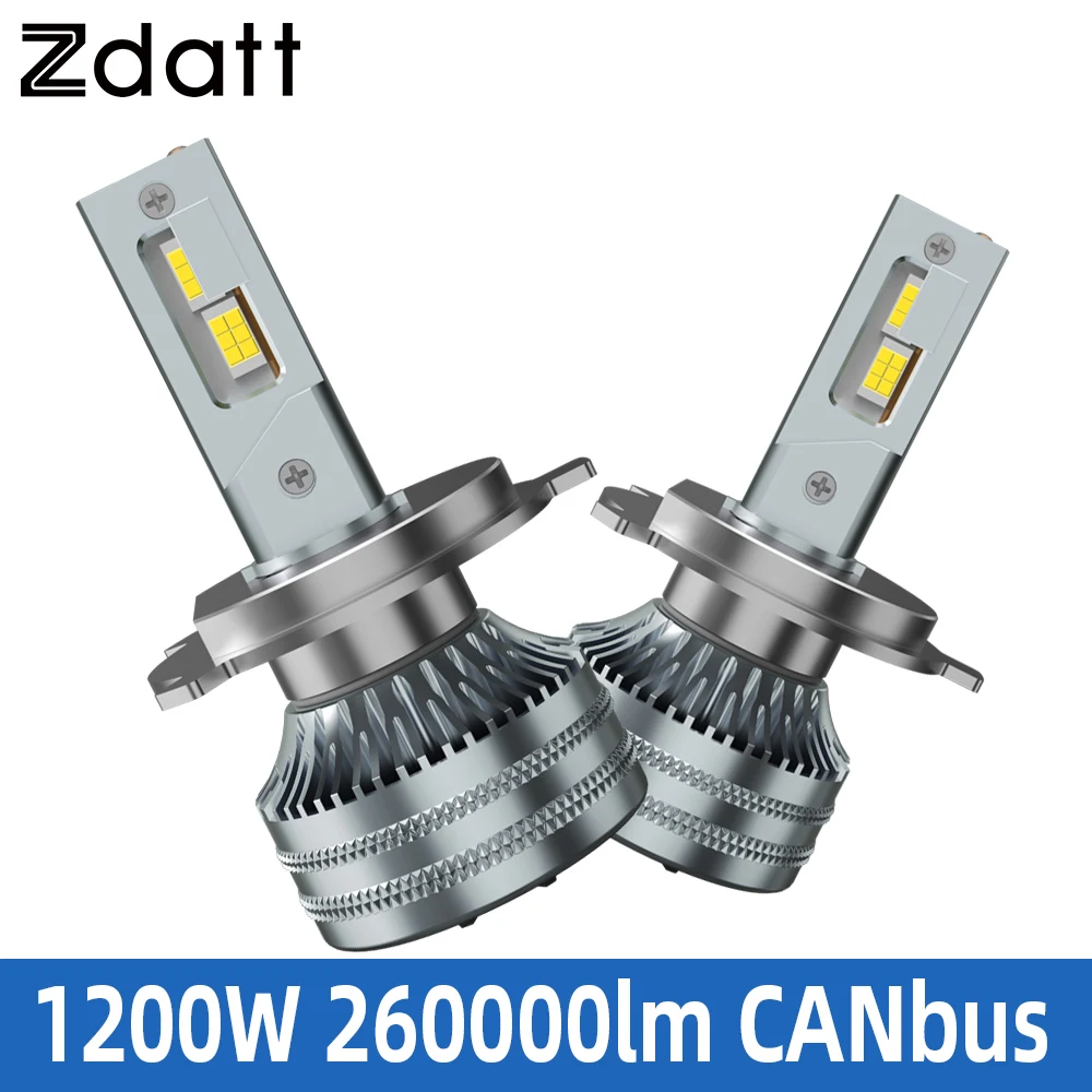

1200W H1 H7 Светодиодная фонарь налобный 260000LM Светодиодные автомобильные лампы Canbus H4 H8 H11 HB3 HB4 9005 9006 Противотуманные фары 6000K Автомобильные диодные фары 12V h7led