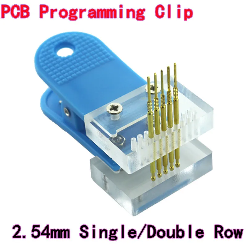 

Зажим для программирования печатных плат (PCB) 2.54 мм, однорядный/двухрядный, 2/3/4/5/6/7/8/9/10 контактов, программируемый Pogo Pin