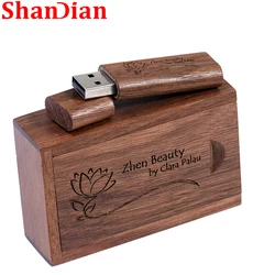 Clé USB en bois avec logo personnalisé gratuit, clé USB 128, clé USB de photographie, cadeau de mariage, disque U en érable, 32 Go, 64 Go, 16 Go, 2.0 Go