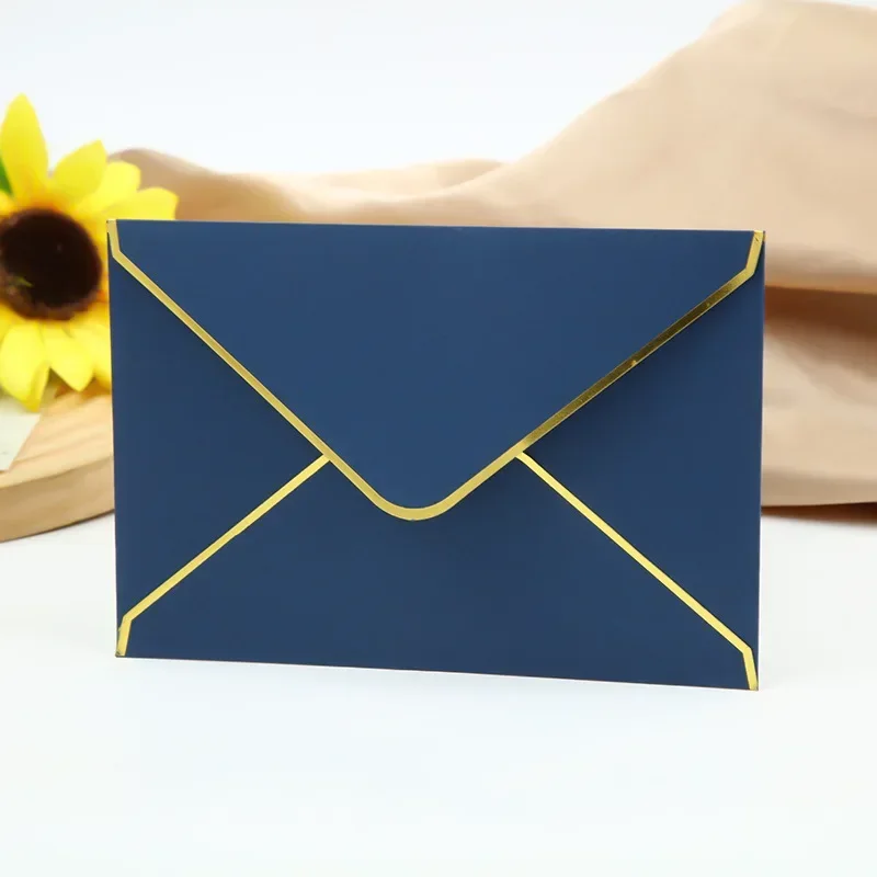 Sobres de piezas para invitaciones postales, bolsa de almacenamiento de papel de 15,7x10,7 cm, 150g, para mensajes de regalo, boda, negocios, papelería, 50 unidades