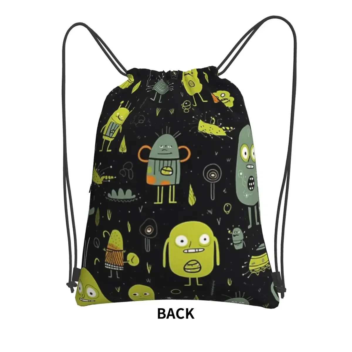 Chartruese Aliens II Portable Backpacks Drawstring Bag Fashion Drawstring Bundle Pocket Sundries Bags For School Students