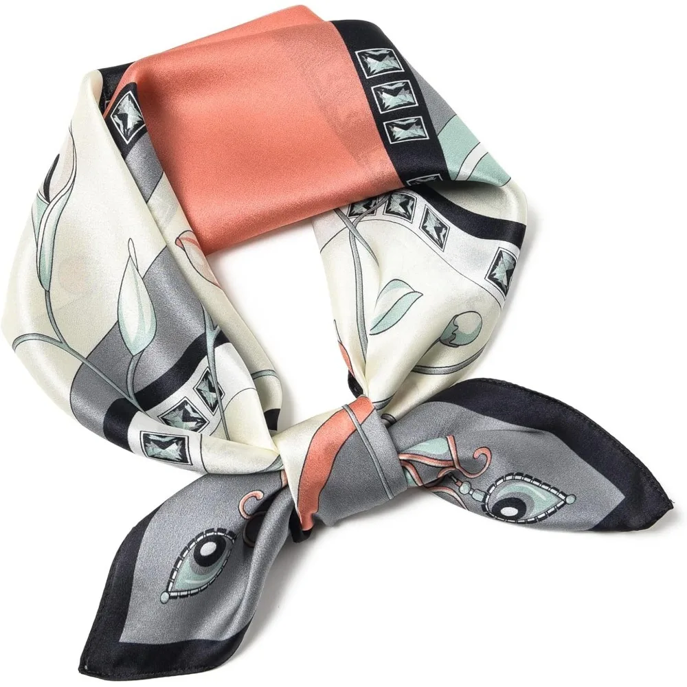 

Квадратный шарф из чистого шелка шелковицы 25,6 дюйма X25,6 дюйма — женский шарф на голову и шею, в подарочной упаковке