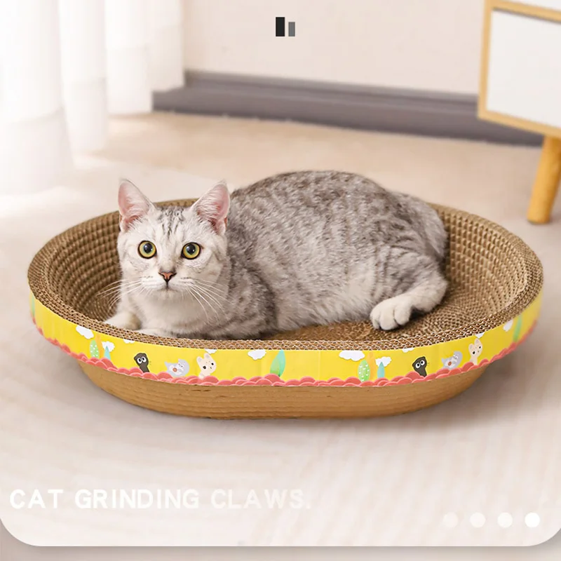 

Cat Scratching Board Protect Furniture, Grinding Claw Toys, Oval Corrugated Paper, Wear-resistant Cat Nest Accessories, Pet Supp