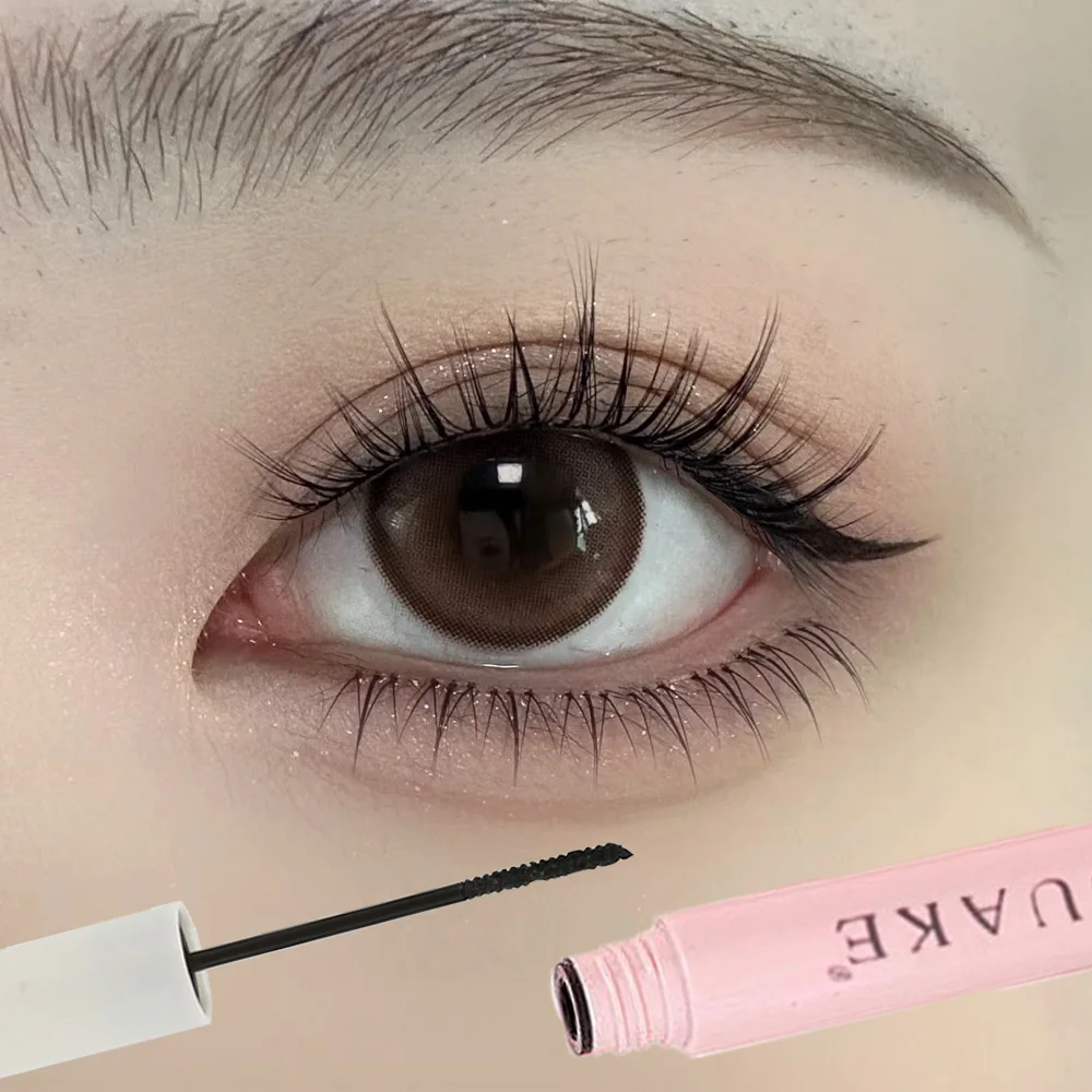 Preto marrom rímel fino escova cabeça longo enrolado cílios elevador creme não é fácil de borrar cílios alongamento pigmento olhos grandes maquiagem