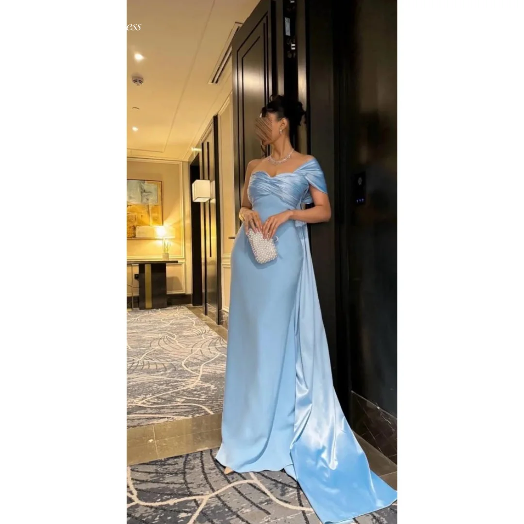 

Anna Sky Blue Evening Dress Luxury Elegant Party Dresses for Women Luxury Evening Dresses 2025 Custom Made Satin Fish Tail Woman