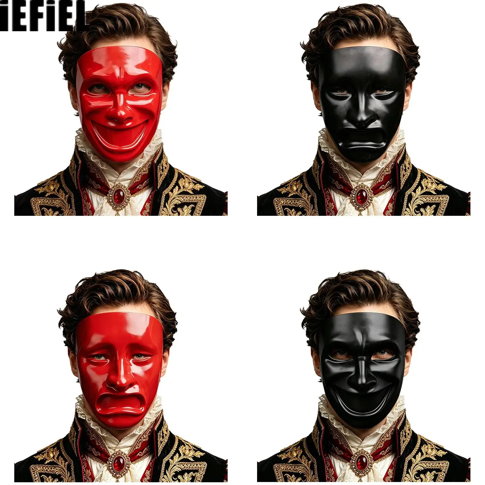 Men Women Exaggerated-expression Opera Mask for Masquerade Carnival Christmas Party And Venice-themed Events