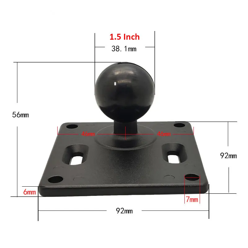 1.5 بوصة 75x75 مللي متر VESA جبل متوسطة الحجم مربع الكرة قاعدة حامل تلفاز 38 مللي متر الكرة محول VESA لوحة جبل رام للشاشة