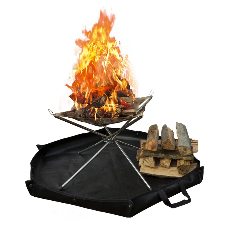 

Camping Fire Bbq Mat Hexagonal Foldable Heat And Flame Retardant Insulation Mat Furnace Flame Retardant Mat Outdoor Accessories