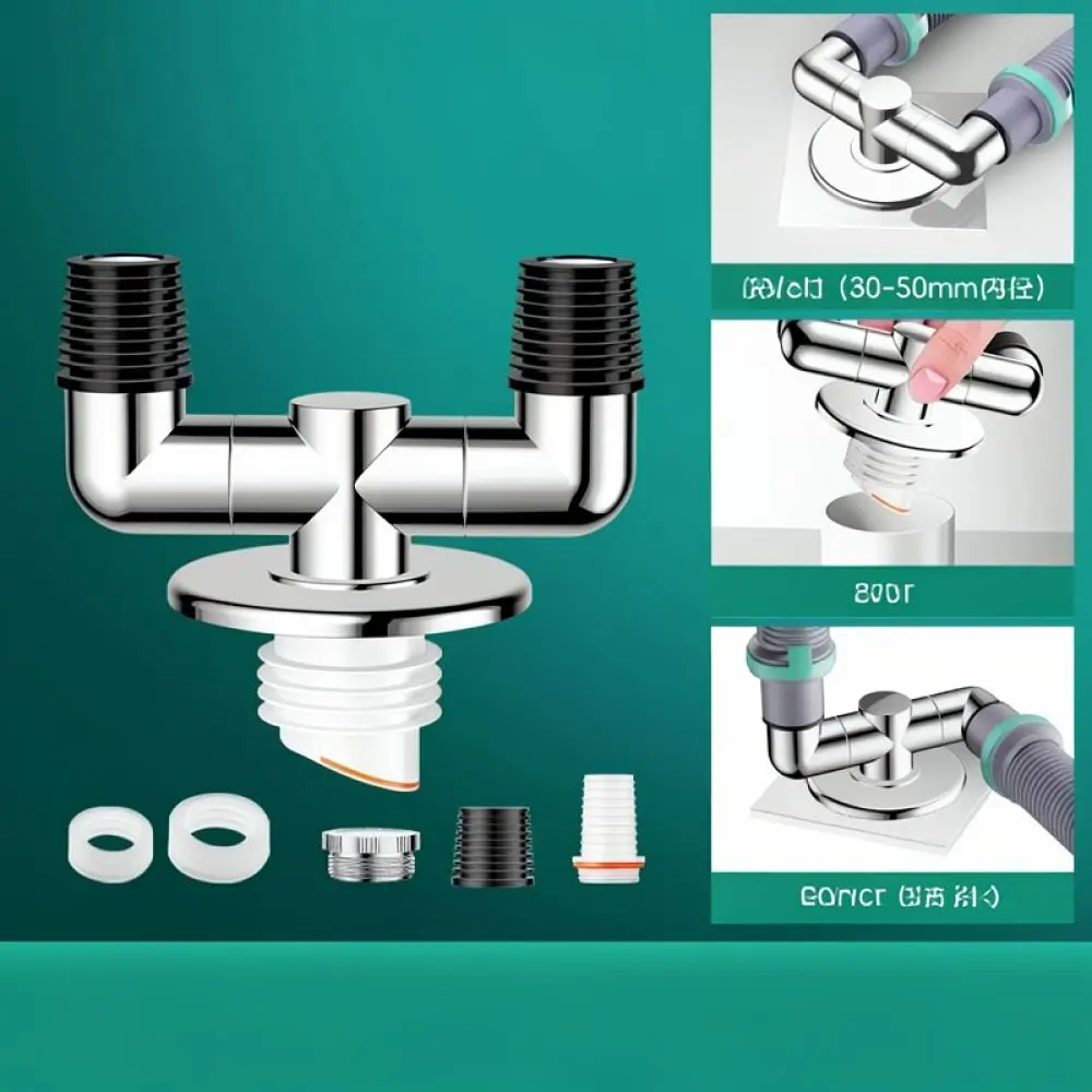 Washing Machine Drain Pipe Splitter Anti Odor Floor Drain Adapter Durable Bathroom Hose Connector Leak Proof Tool