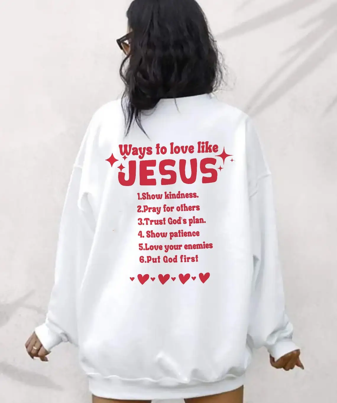 

way to love jesus Sweatshirt funny Women Long Sleeve Christian Faith bible Pullovers Streetwear