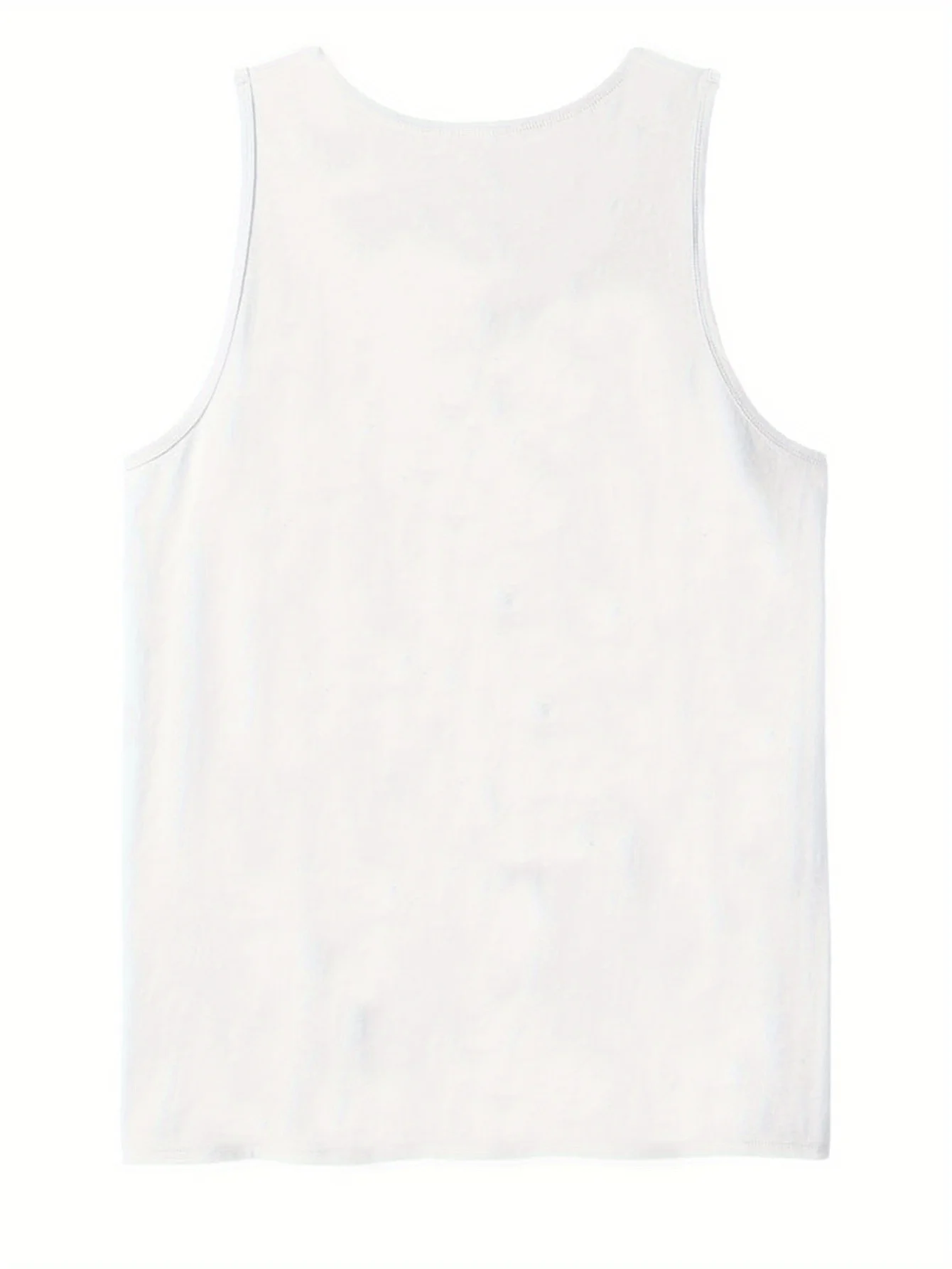 Men's Pure Cotton Sleeveless Palm Tree Print Round Neck Vest Top Sports Vest Suitable for Running and Fitness Tank Top Men