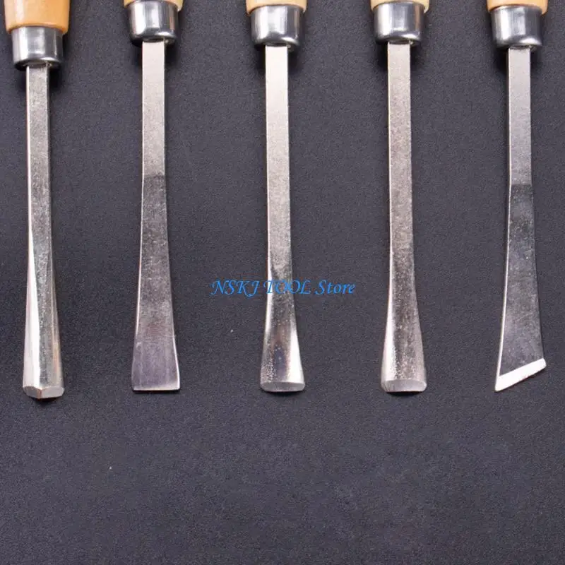 

L8RC Lathe Carving Chisels Multifunctional DIY Hand Carving with Wooden Handle Knives Gouge Tool for Wood Carving