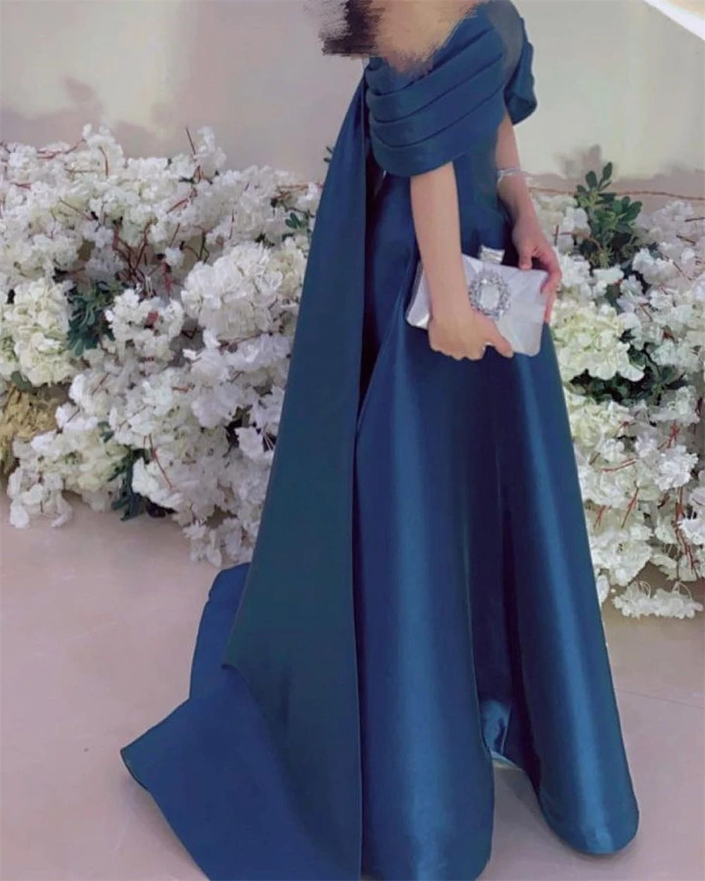 Customized Prom Dresses Elegant Off-the-shoulder A-line Celebrity Fold Draped S Occasion Evening Gownvestidos de gala 프롬드레스
