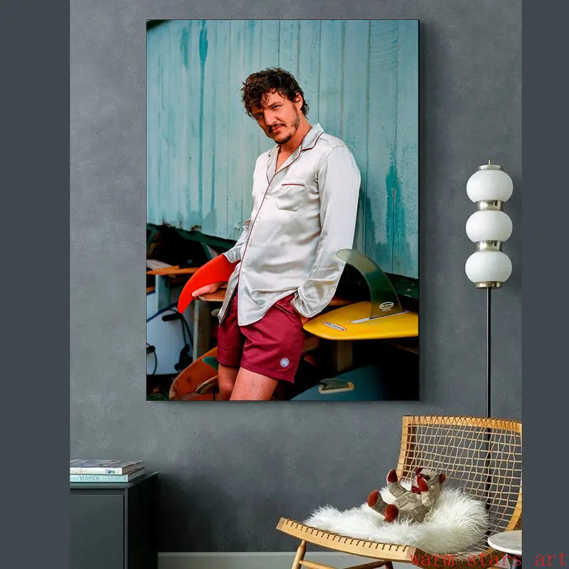 أبيض وأسود بيدرو باسكال ملصق جدار ديكور ستار قماش اللوحة الفن يطبع ل مقهى عنبر فتاة غرفة الديكور هدية