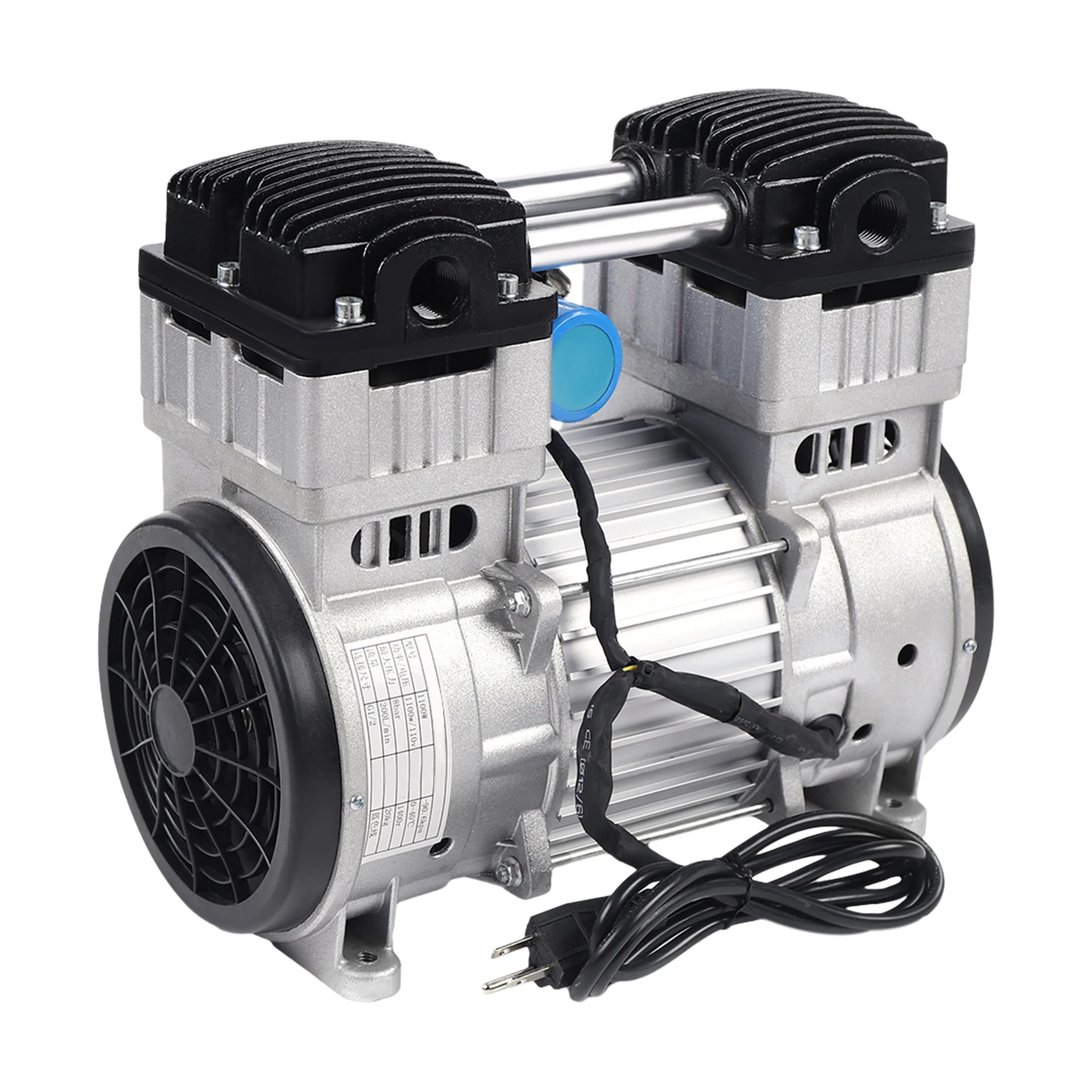 1100W 7CFM Silent Air Pump Compressor Head Small Air Mute Oilless Vacuum Pump Pure Copper Motor Good Heat Dissipation Safety