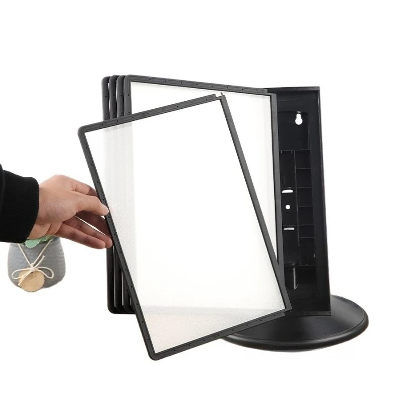 

Flip file rack A4 file display rack, menu 360 rotating display rack