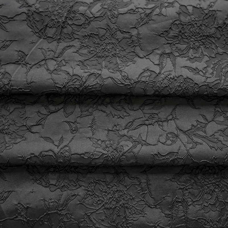 

Yarn-dyed Jacquard Fabric Spring Autumn Black Large Flower Dress Bouquet Decorative Cloth Shirt Suit Fashion Sewing Wholesale