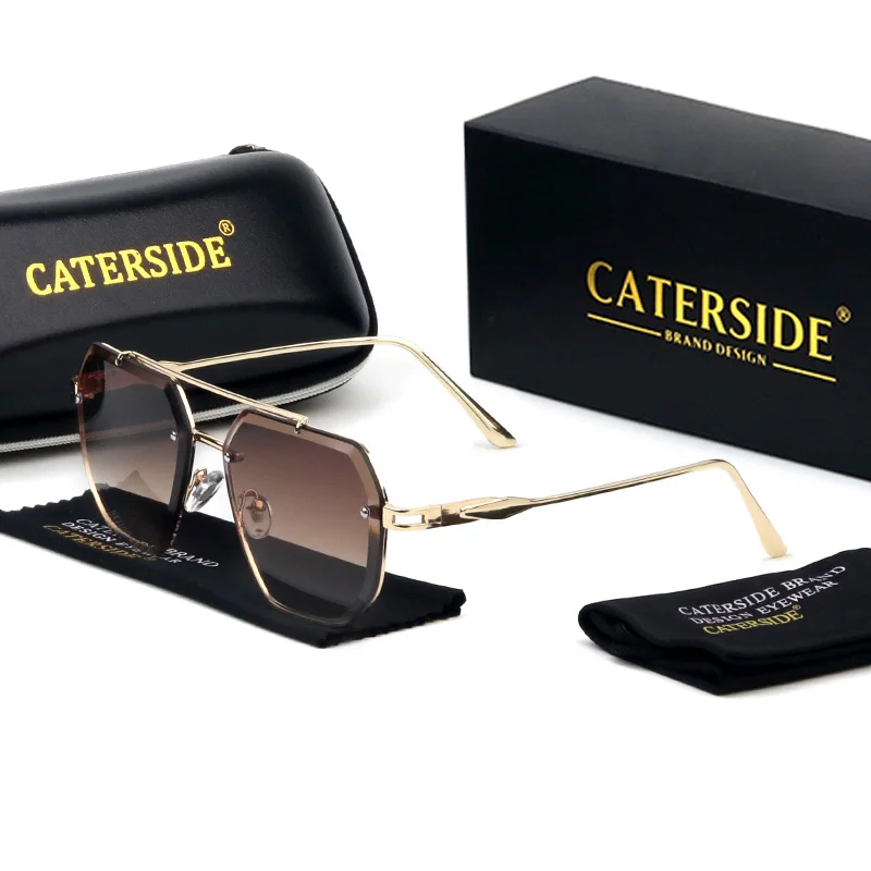 Raute neue Polygon Metallrahmen Herren Sonnenbrille Mode einfache Vintage Frauen Sonnenbrille UV400 Fahren Angeln das beste Geschenk – Detail 3