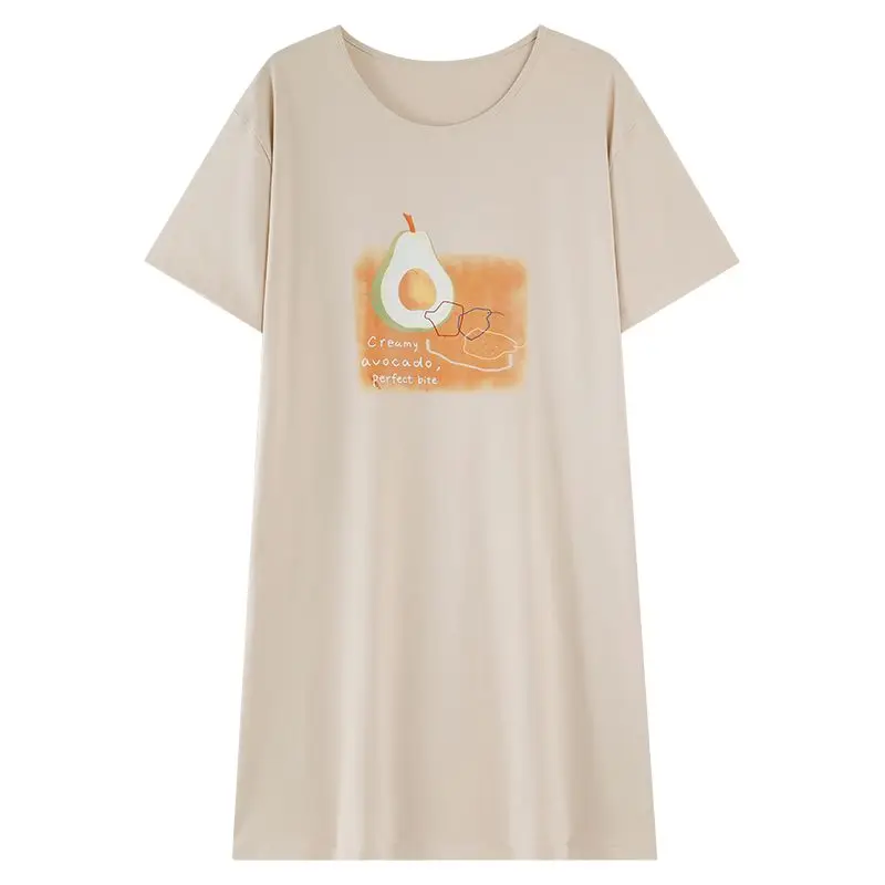 Hot Summer Plus Size Short Sleeve 100% Cotton Nightgowns for Women Korean Cute Cartoon Sleepwear Homewear Nightdress Night Dress 5