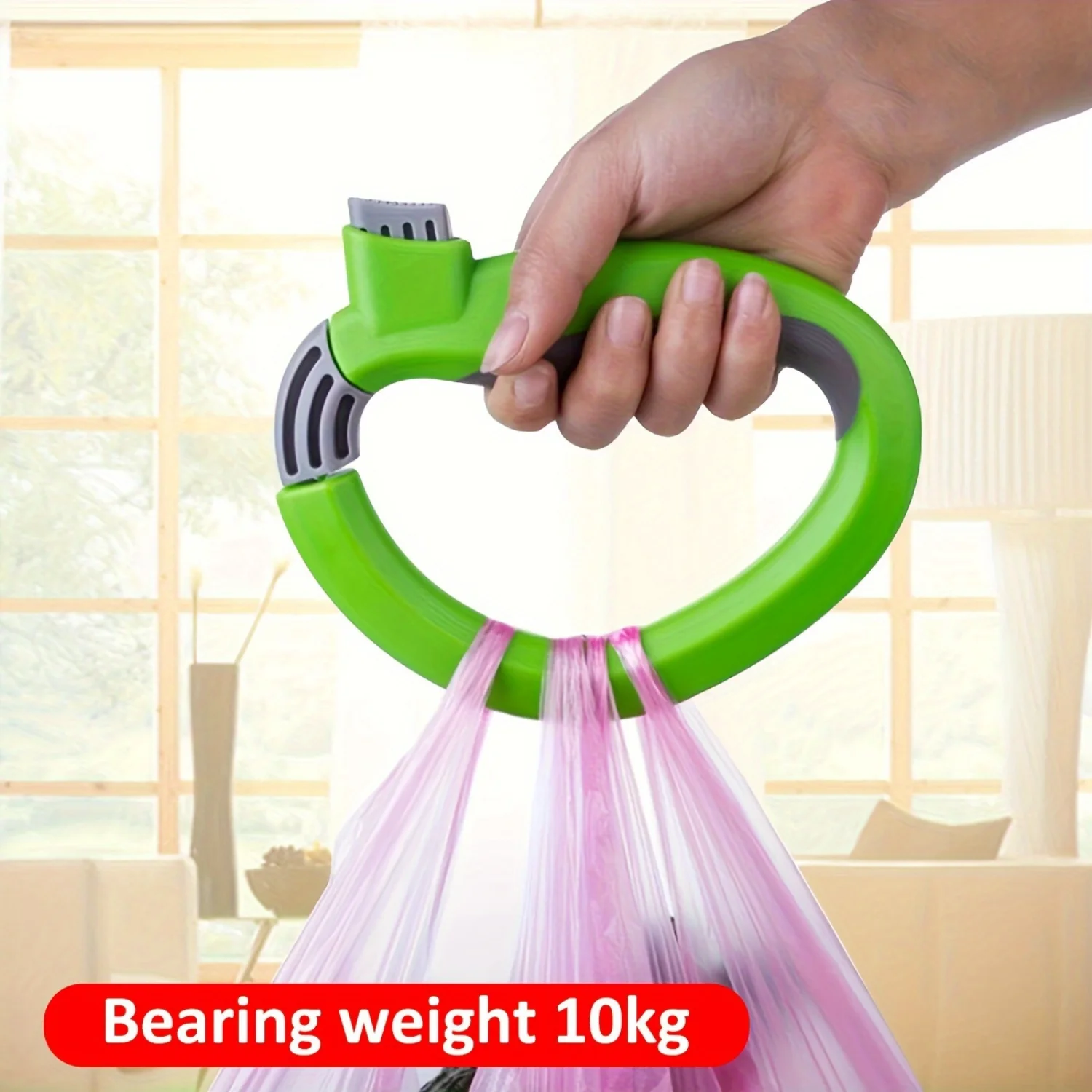 

Ergonomic Self-Locking Grocery Bag Holder - Shatterproof, Durable Plastic