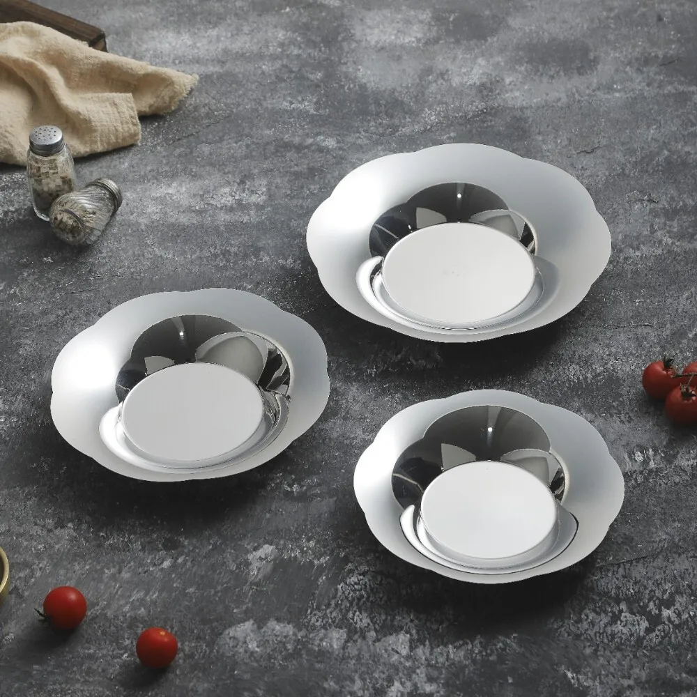 

Nordic Style Stainless Steel Coffee Table Dish Plate Storage Organizer for Home Living Room Use Fruit Basket and Serving Tray