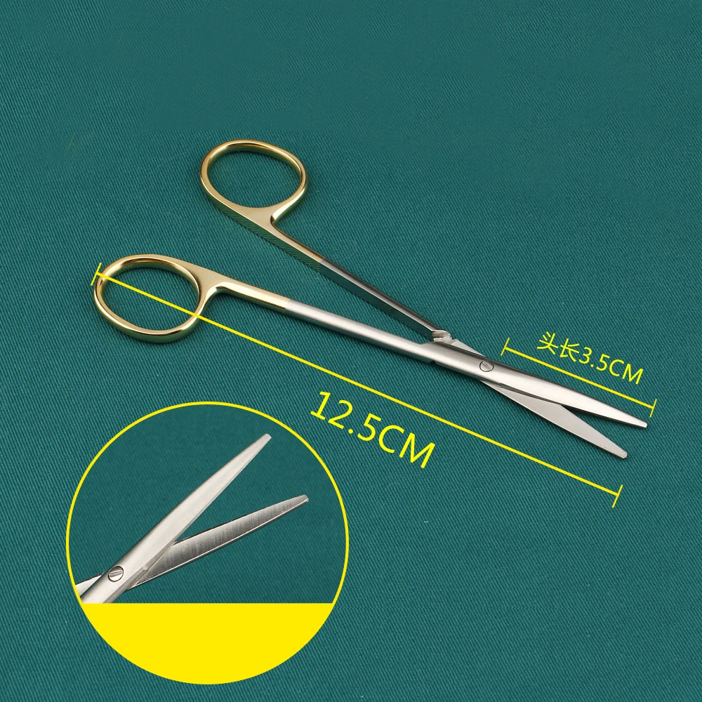 

Golden Handle Scissors For Comprehensive Plastic Surgery Of The Nose Blunt Round Nose Scissors Surgical Curved Medical Surgical