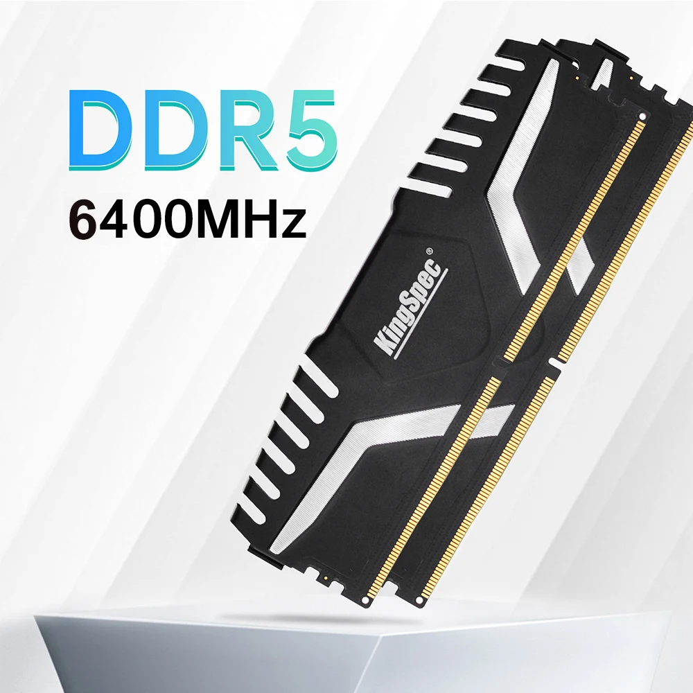 KingSpec Memoria RAM DDR5 6400MHz 6000MHz 16GB 32GB 16GBx2 Gaming Desktop Memory Ram 288Pin DIMM DDR5 RAM XMP 3.0