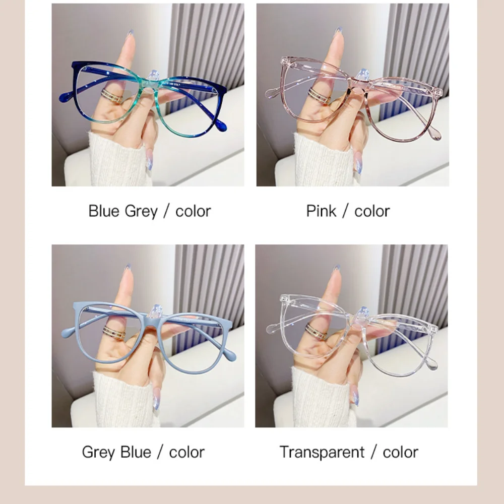 Women's Glasses Retro Design Transparent Glasses Eyeglass Frame Transparent Frame Blue Light Glasses For Online Meetings Daily