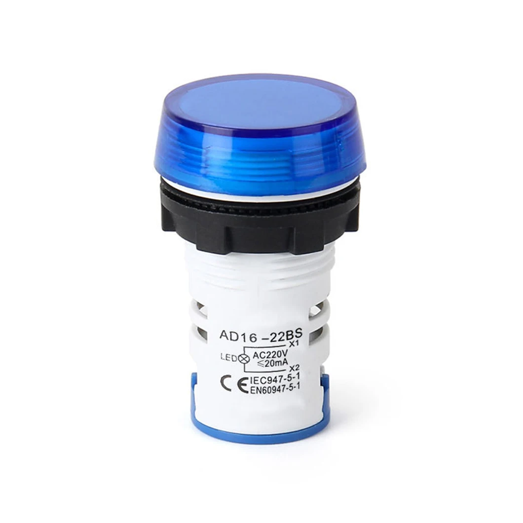 

AD16-22BS 22MM Plastic LED Signal Indicator Light 24V 220V 380V Industrial LED Pilot Lamp Supplier ≥100mcb High brightness Light