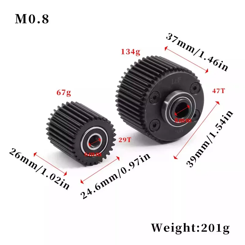 

1:10 ARRMA Senton/Granite/Vorteks/Typhon Center Drive Shaft Metal Parts & Gearbox Differential Gear 47T-29T Upgrade Set