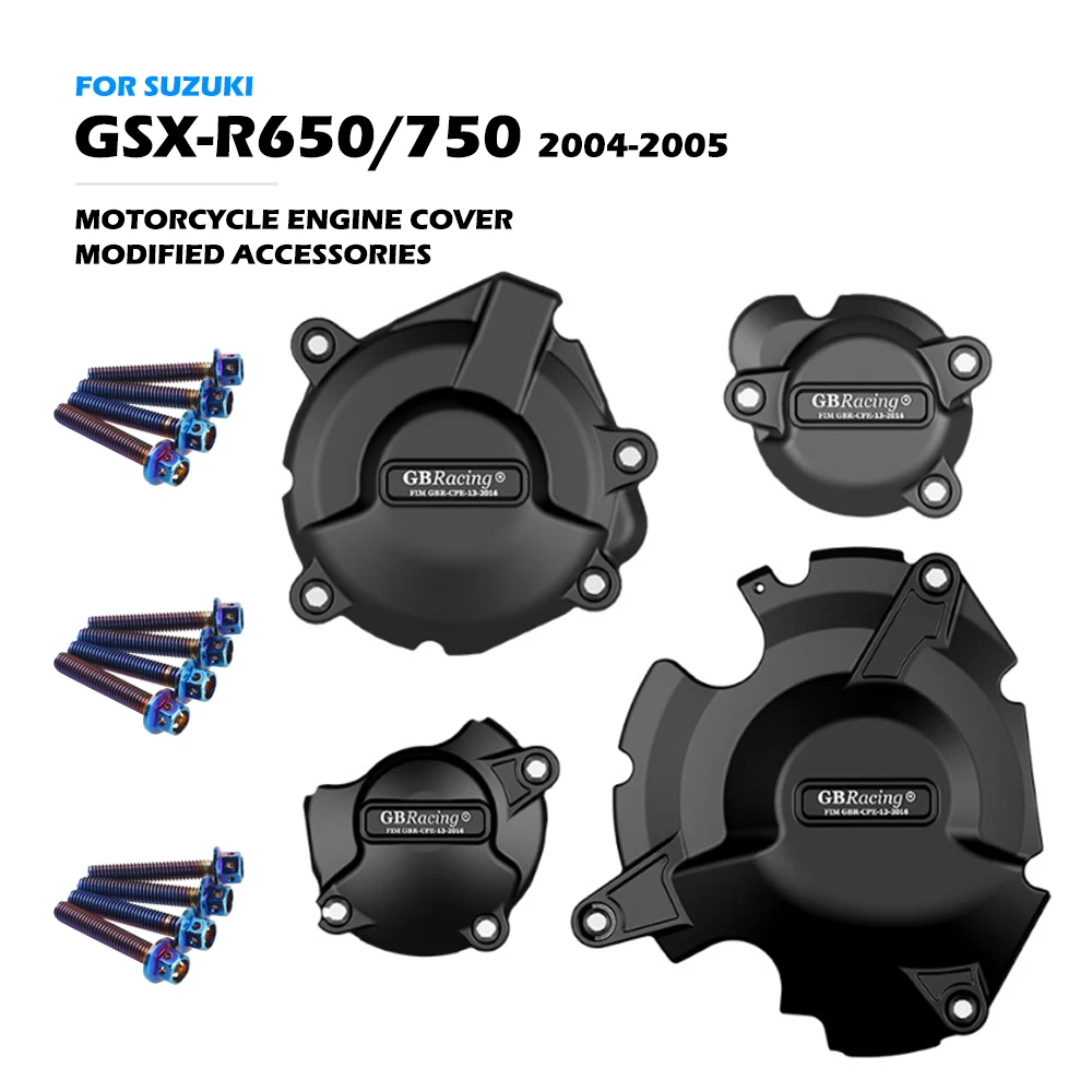 GB balap GSXR600 GSXR750 sepeda motor penutup mesin casing pelindung untuk SUZUKI GSX-R 600 750 2004-2005 aksesoris modifikasi