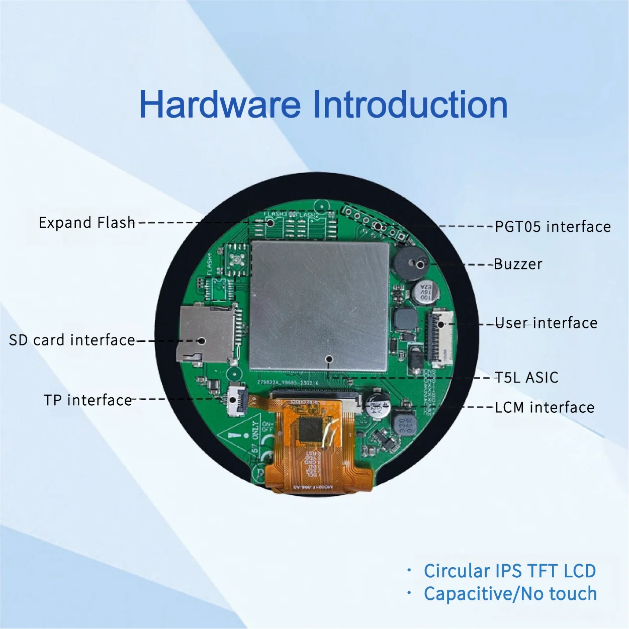 DWIN 2.8 Inch 480*480 Circular Smart Screen Commercial Grade IPS-TFT-LCD Full-laminated Capacitive Touch Panel DMG48480C028_03W