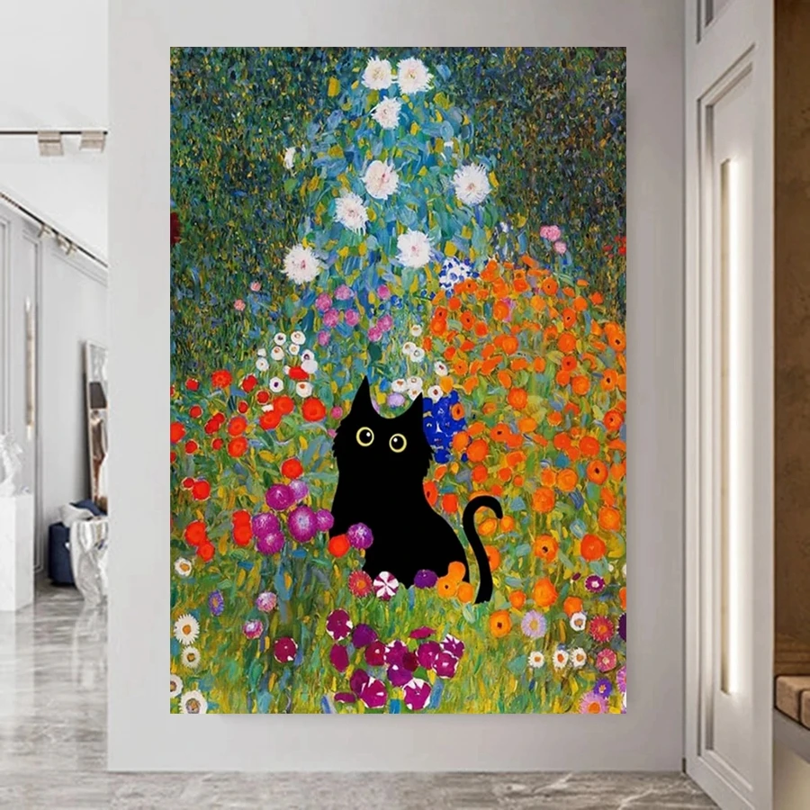 Gustav Klimt The Kiss And Black Cat Diamond Paiting Art 5d fai da te albero della vita punto croce mosaico artigianato Room Decor Gift