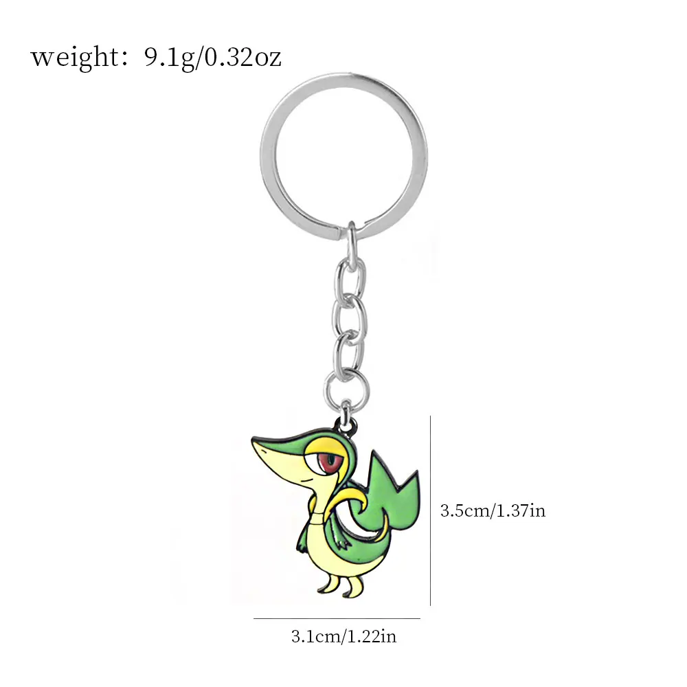 Anime Snivy Oshawott Metal Keychain Animal Logo Pendant Choker Car Keyring Men Boy Jewelry Cute Gift For Fans