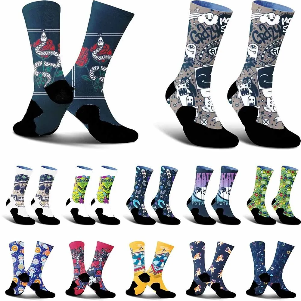 2025 New Creative Monster Pattern Sports Cycling Socks for Watching TV, Fashionable, Unisex, Sweat Absorbing, Breathable,Durable