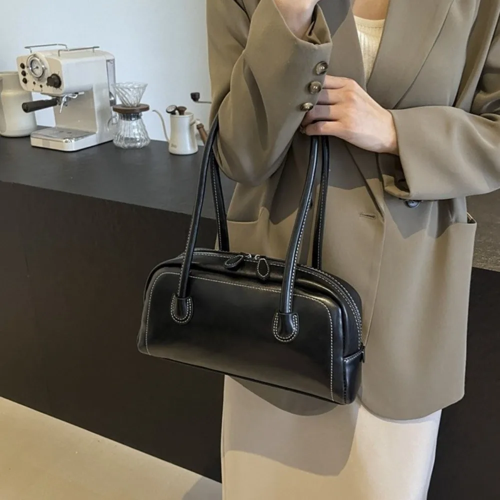 

Casual Large Capacity Women PU Shoulder Bag PU Leather Personality PU Hobo Bag Handbags Portable Underarm Bag Students