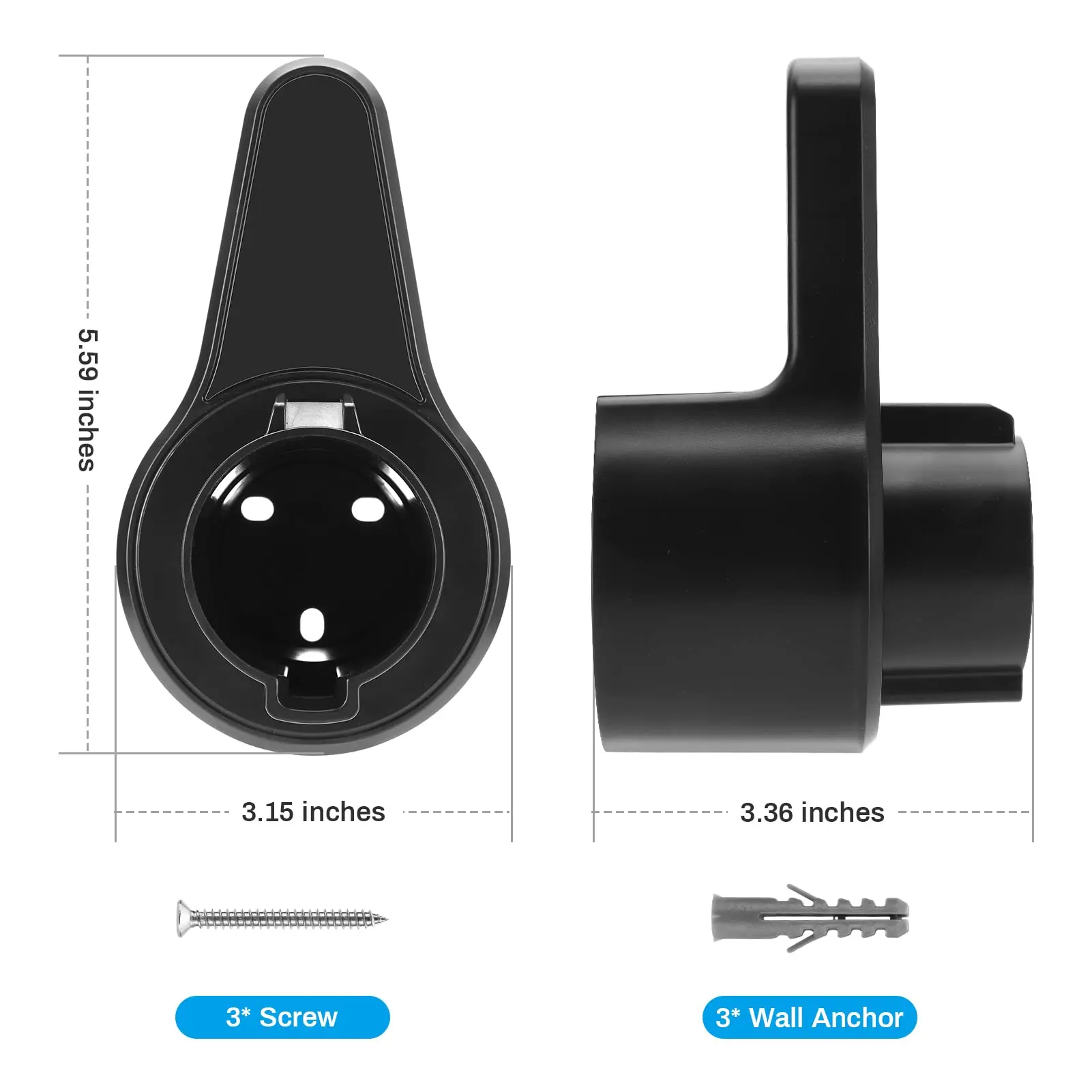 EV Charger Plug Holder for Electric Vehicle for TESLA Type 1 Type 2 GB-T Standard Electric Car Charger Wall Mount Bracket Socket