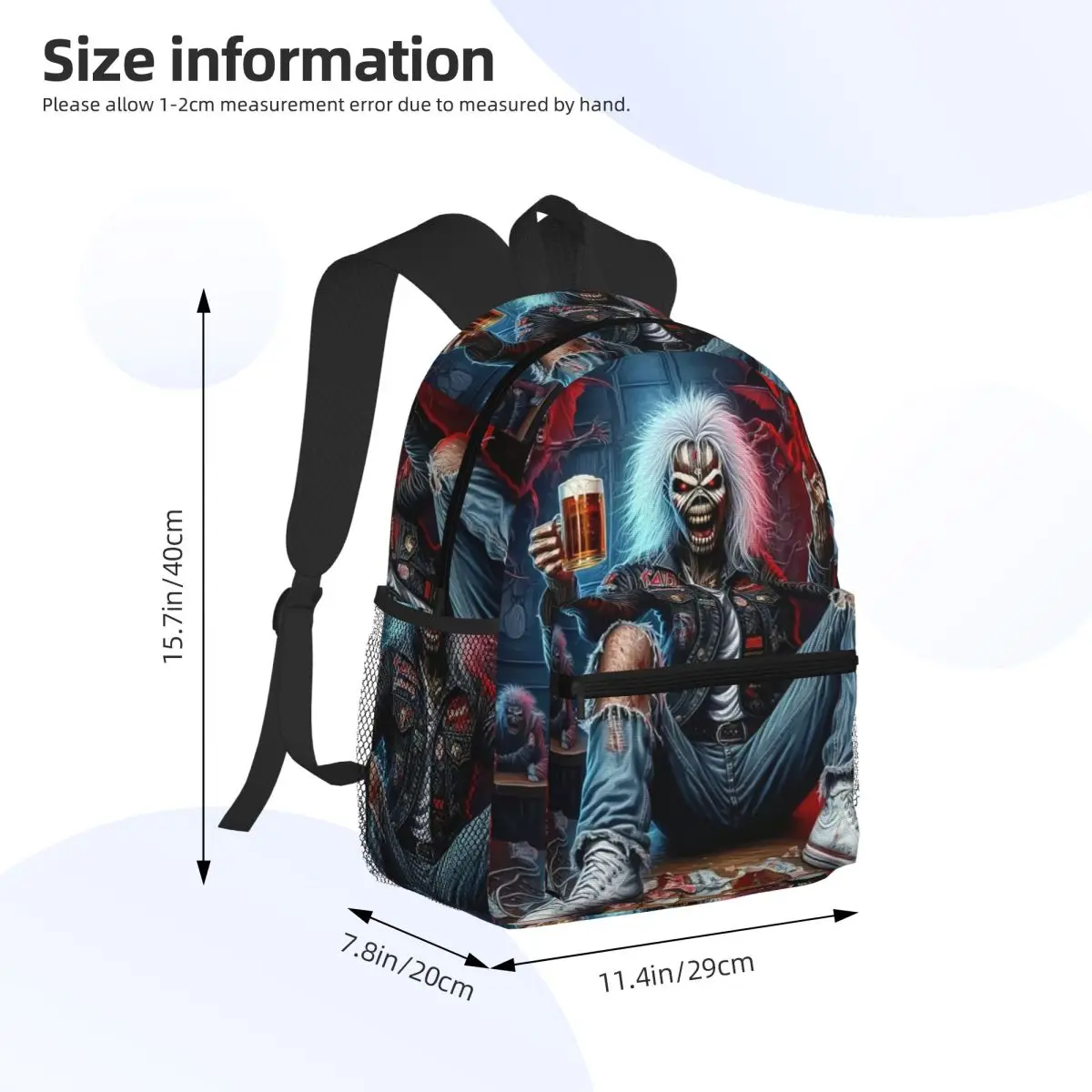 Zaino per studenti in metallo Iron Maiden Band, borsa da scuola, escursionismo, viaggio, zaino per ragazzi e ragazze, borse a tracolla alla moda