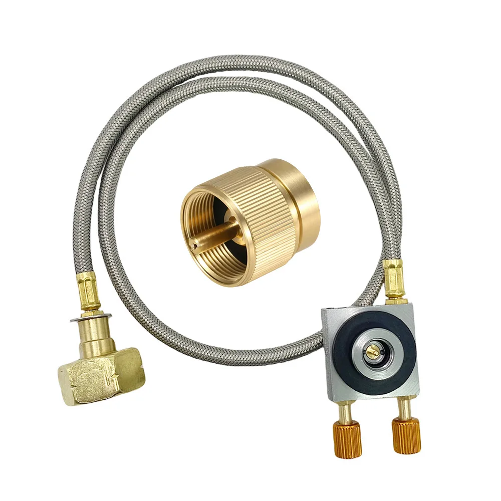 Standard Camping Gas Stove Refill Adapter Butane tank changer fill and drain valve with PU tube Tank Furnace Coupler Connector
