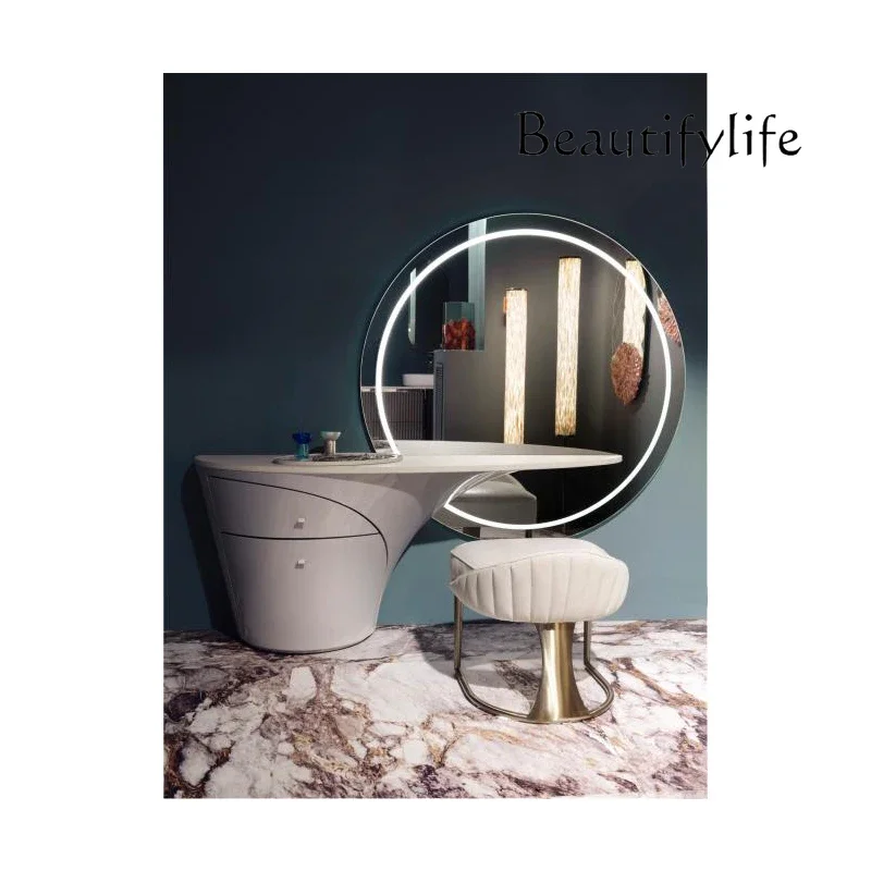 

X Italian Post-modern Dressing Table Light Luxury Solid Wood With Dressing Mirror Dressing Table Stool Combination
