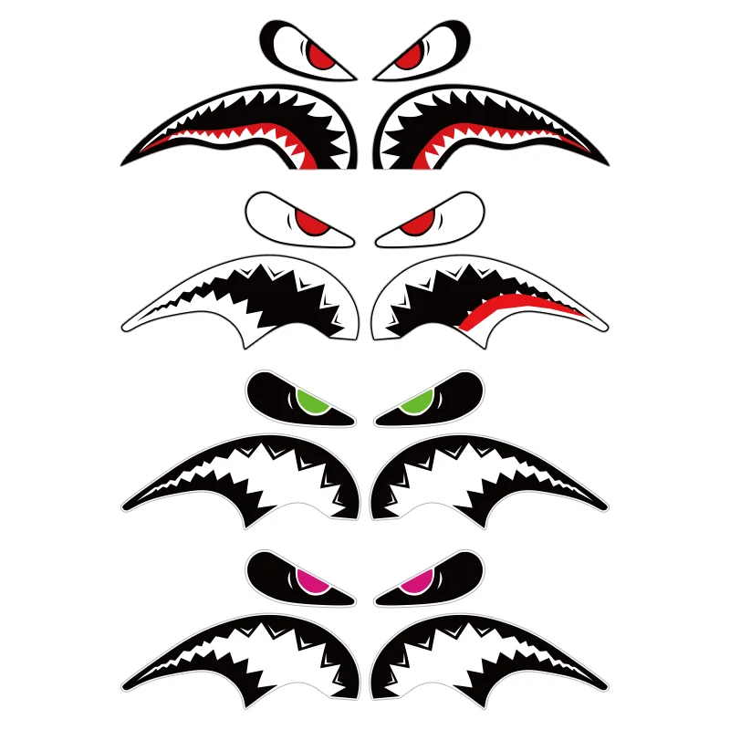 1 Pair Shark Head Pattern Road Bicycle Frame Stickers Waterproof Funny MTB Bike Durable Vinyl Decals Motorcycle Accessories