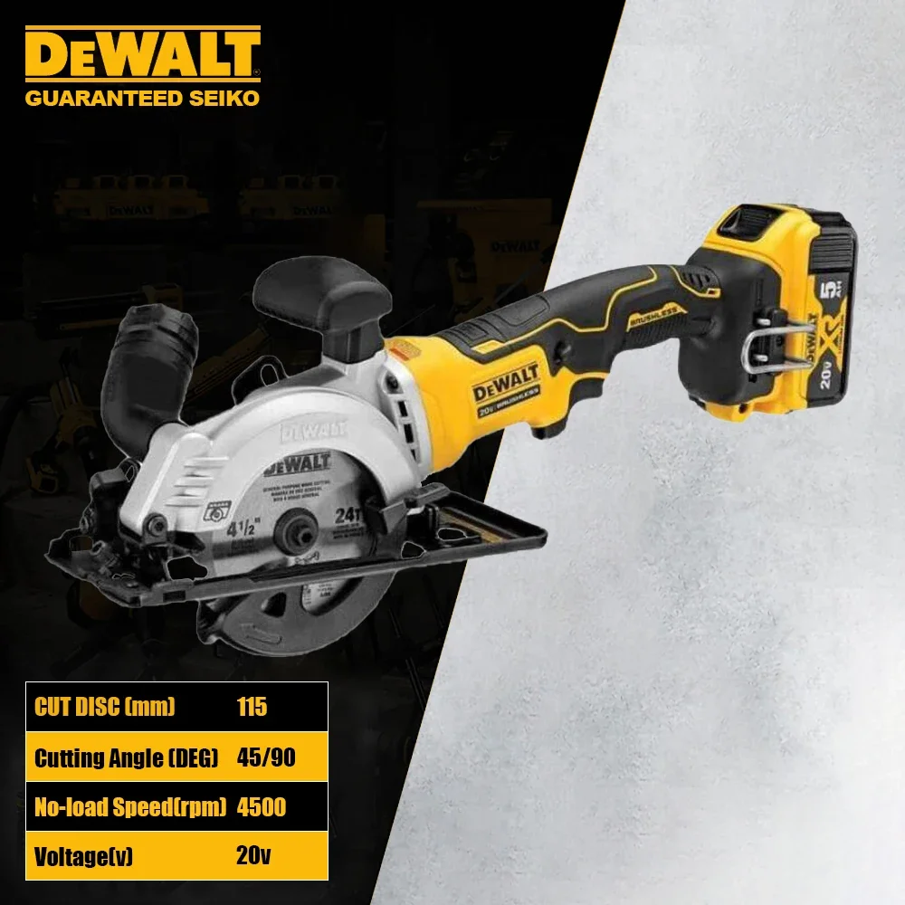 

DeWALT DCS571B Cordless Circular Saw Brushless 20v 115mm 4500rpm Rechargeable for Steel and Wood Cuting Universal 18v Battery