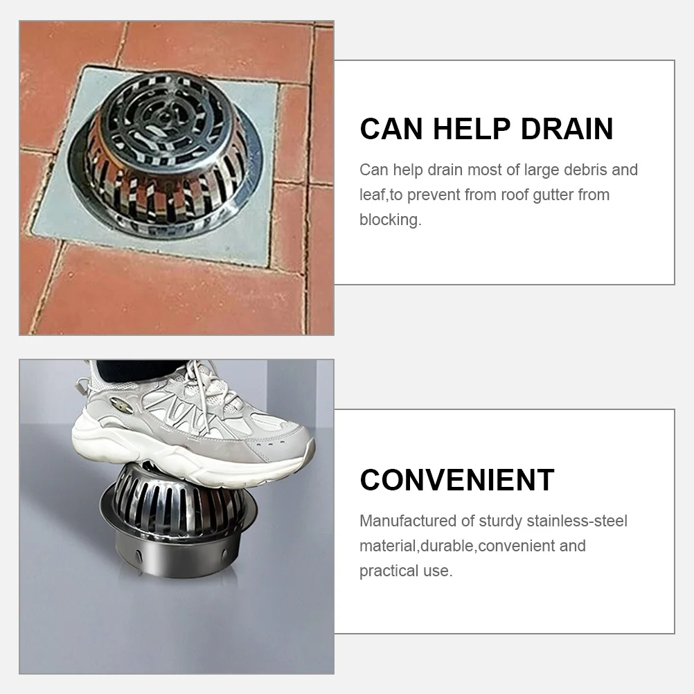 

2Pcs Durable Stainless Steel Gutter Cover Roof Leaf Strainer Rain Gutter Filter Roof Leaf Guard Downspout Filter