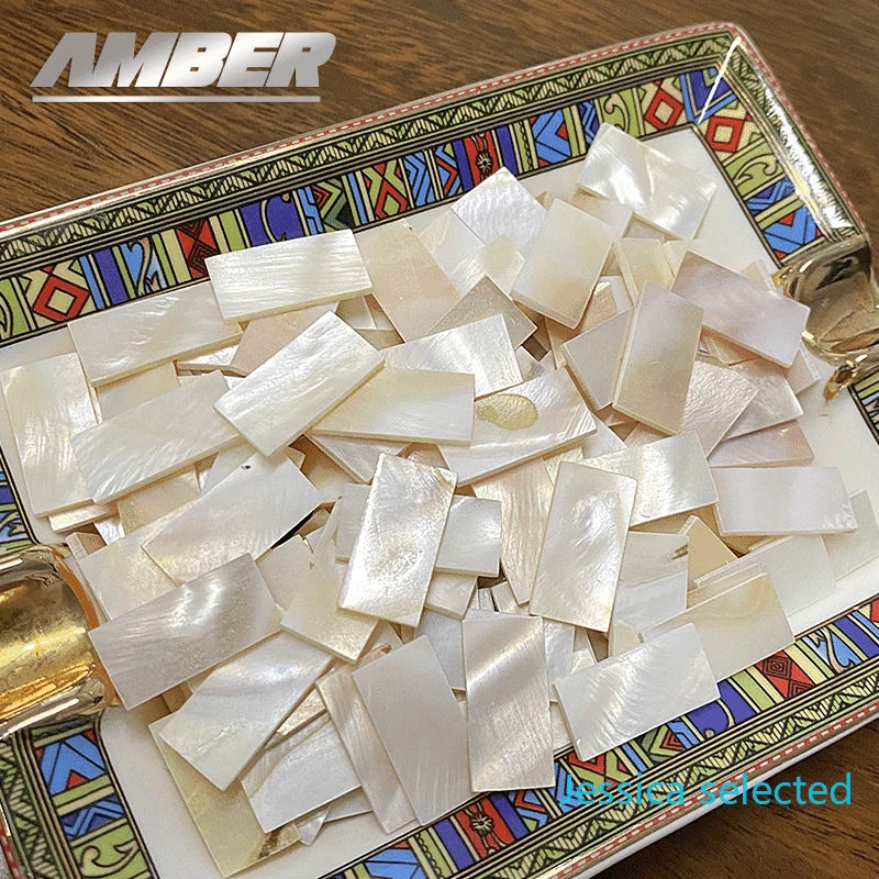 50pcs rectangle Mother of Pearl Mosaic Tiles Natural Shell Square Mosaic Pieces for Home Decoration Crafts materials hobbies