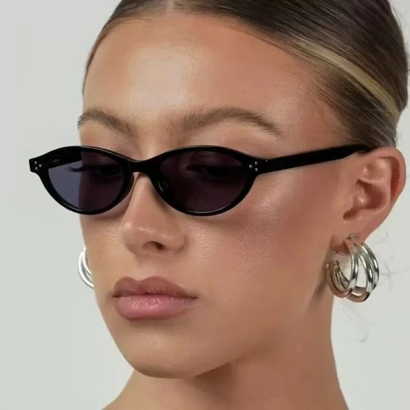 موضة صغيرة البيضاوي نمط برشام النظارات الشمسية النساء العلامة التجارية تصميم متعدد الألوان نظارات شمسية في الهواء الطلق ظلال الإناث UV400 Oculos دي سول #3