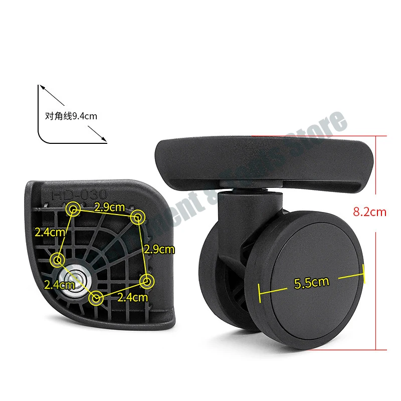 W420# Zhongtai 827 Universal Casters, Replacement Wheel Repair Parts for Carry-on Password Trolley Travel Luggage Suitcases