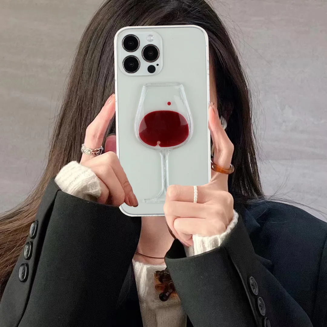 Чехол для телефона Cup Of Wine Quicksand для iPhone17 16E 15Pro 14Plus 13 12 11Pro 78Plus SE2/3 XR XSMAX, полная мягкая защита тела