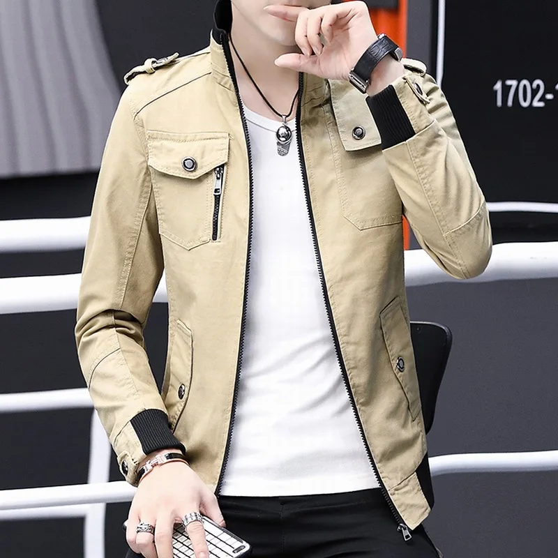

Bomber Jacket Men Fashion Casual Windbreaker Jacket Coat Men New Spring Autumn New Hot Outwear Stand Slim Military Jacket Mens